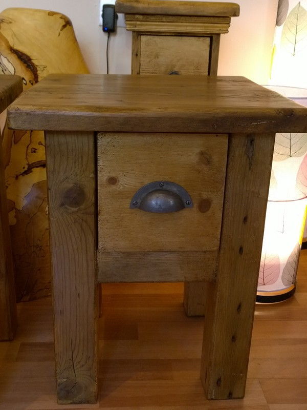Reclaimed Pine Side Table Hand crafted by Turners of Yorkshire
